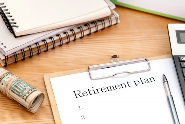 Photo word writing text retirement plan. business concept for savings investments that provide incomes for retired workers.