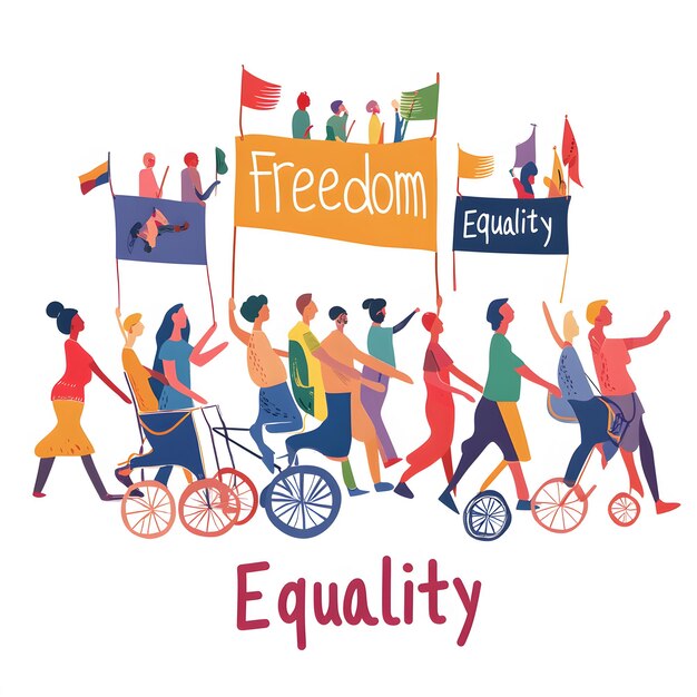 Photo words freedom and equality