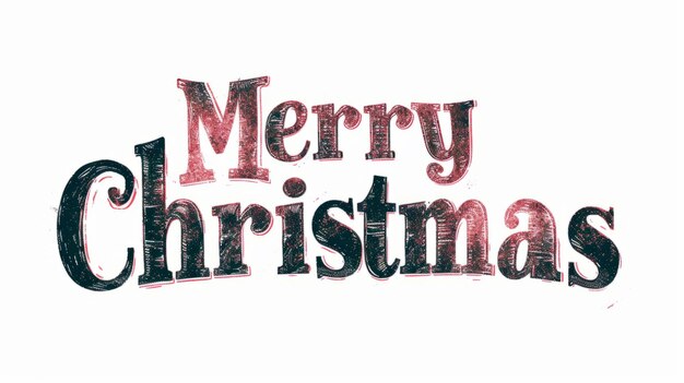 Photo words merry christmas created in serif typography