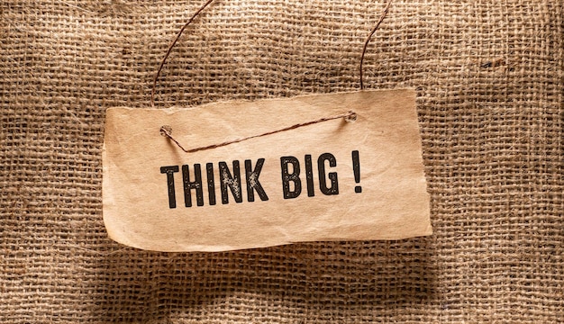 words with think big business concept idea