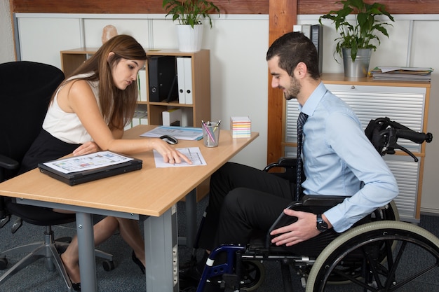 work at a bright office