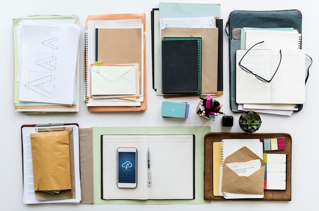 Work desk with stationary 