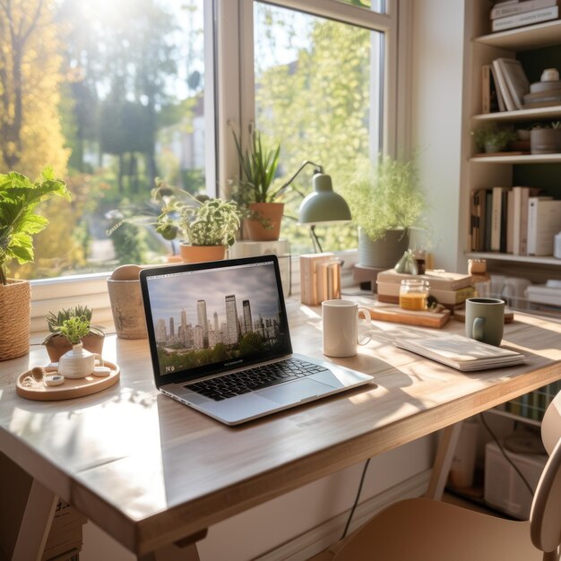 Foto lavoro a casa impostazioni e tecnologie di lavoro a distanza