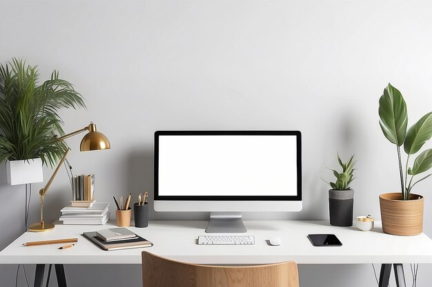 Work From Home Vibes Office Desk Mockup