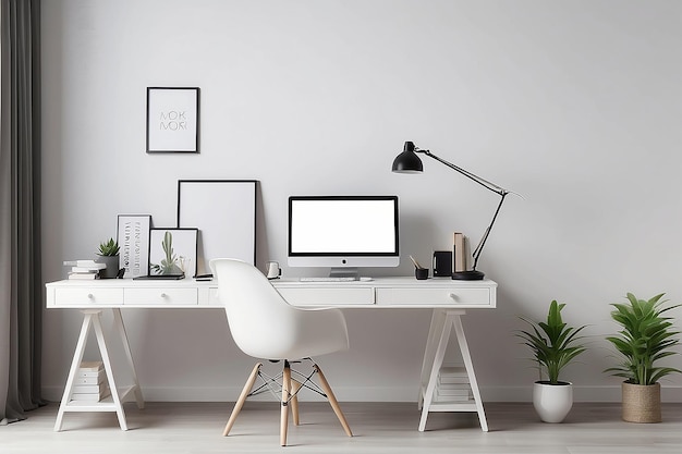 Work From Home Vibes Office Desk Mockup