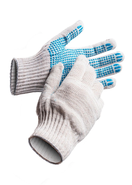 Photo work gloves on a white insulated background