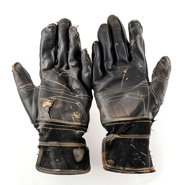 Work Gloves With Black Leather Body a Tool Used to Protect T Isolated Clean Blank BG Items Design