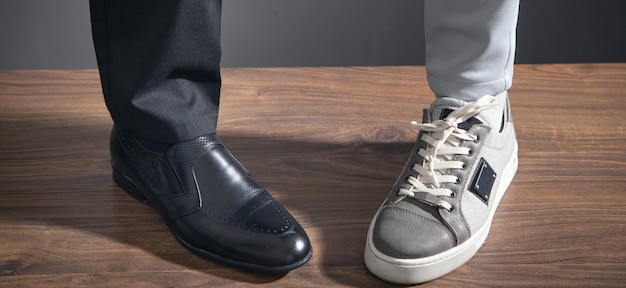 Work Life Balance Concept Business and casual shoes