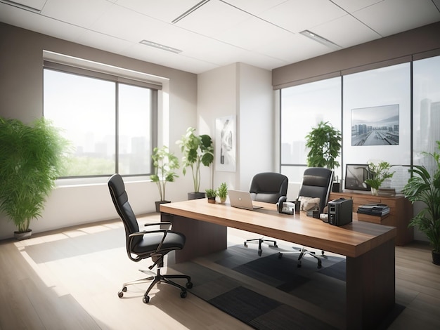 work office space with interior design