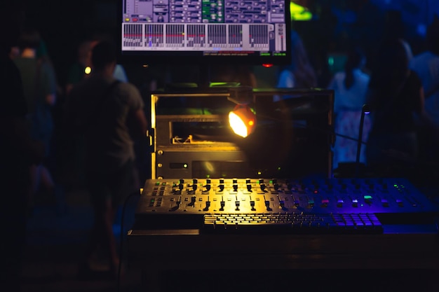 Work place sound engineers Mixing console