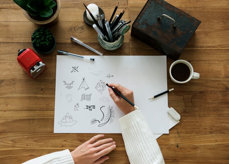 Photo work process hands office workplace