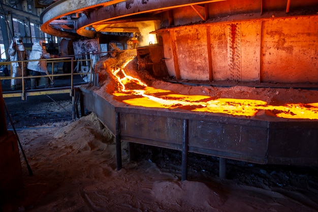 Work process in metallurgical at manufacture of steel plant