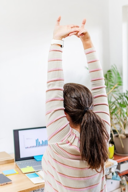 Work resting stretching lifestyle woman concept