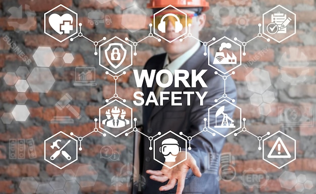 Work Safety Concept regulations and standard in industry business First secure rules Health protecti