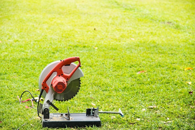 Work tool on grass