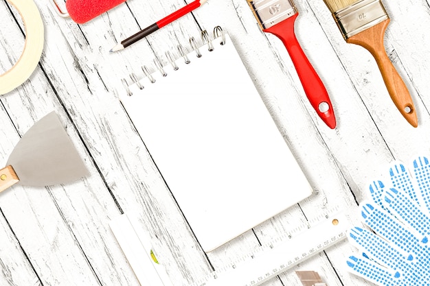 Work tools on desk