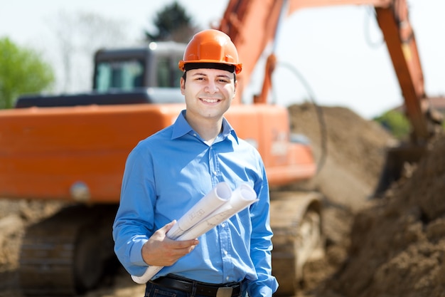 Worker in a construction site