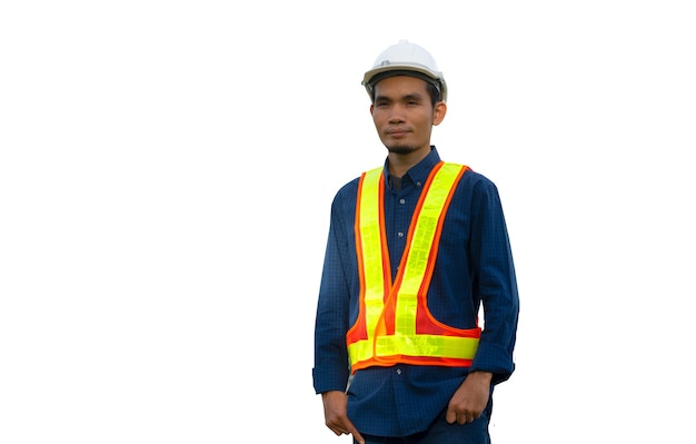 Worker Engineer Engineering Architecture construction on white background