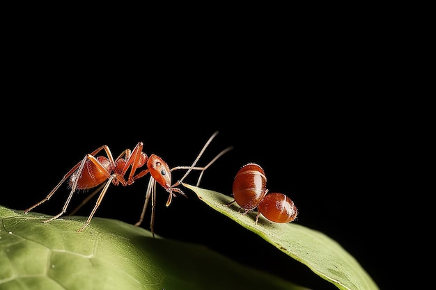 Рабочий муравей-листорез Atta cephalotes режет лист