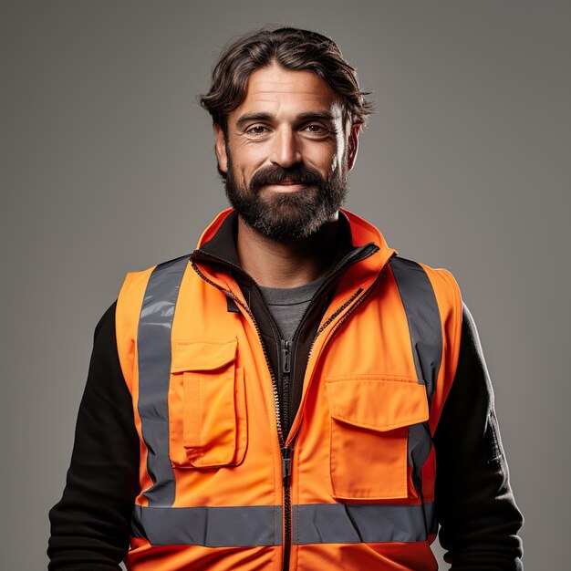 A worker man isolated on white background