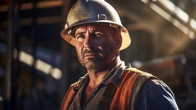 Worker Portrait In the Heart of Construction