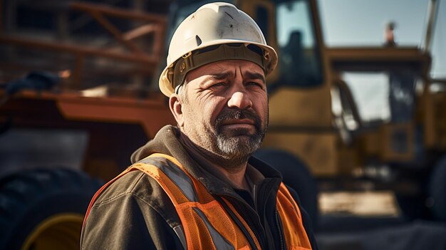 Worker Portrait In the Heart of Construction