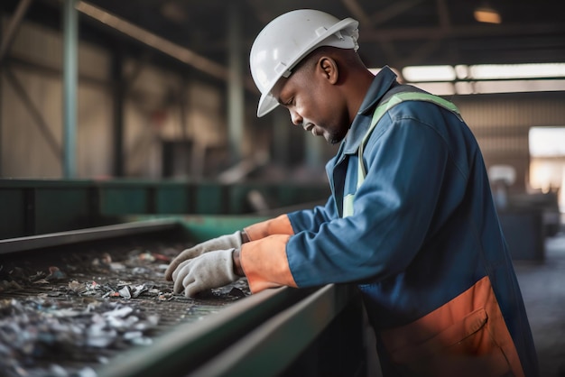 Worker at a recycling plant Generative AI