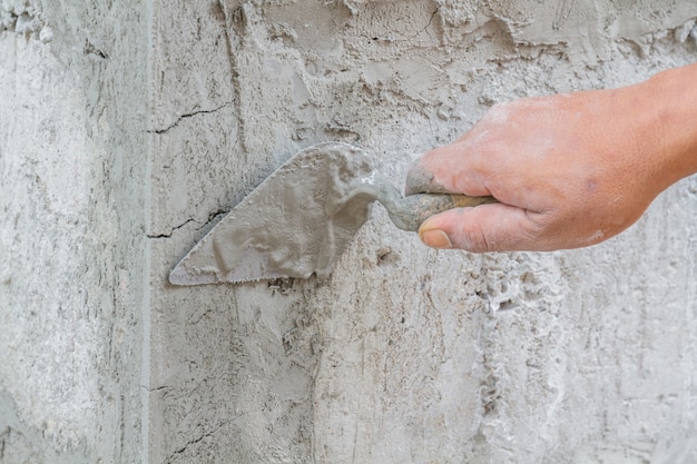 Worker with cement