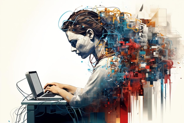 A worker at work illustrative generative AI Generative Ai