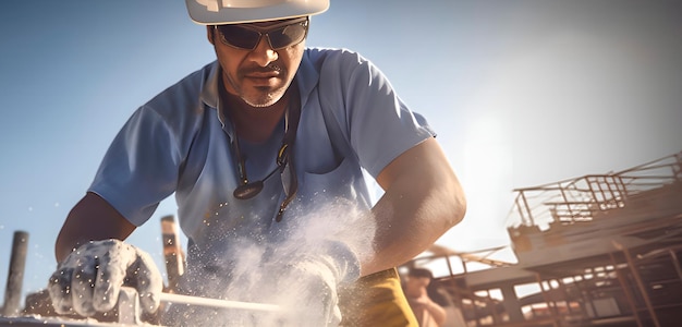 Photo worker working in a contruction site