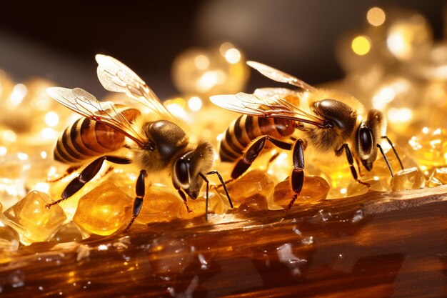 Photo workers bees in the style of still life focus