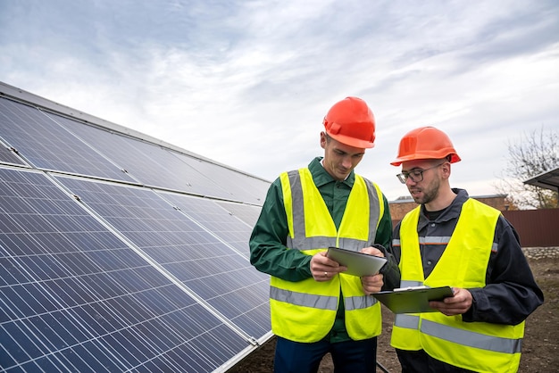 Workers dressed in overalls came to inspect the solar panels