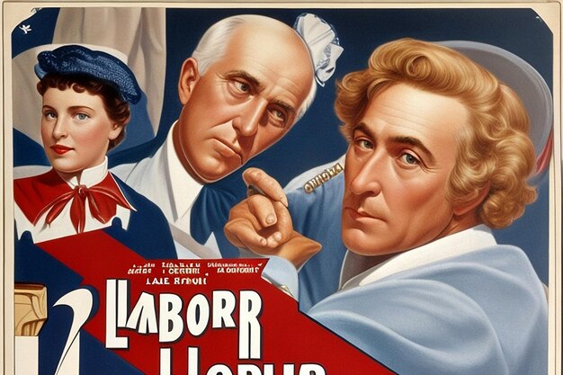 Workers at Factory Poster Sticker background Labor Day Concept Image