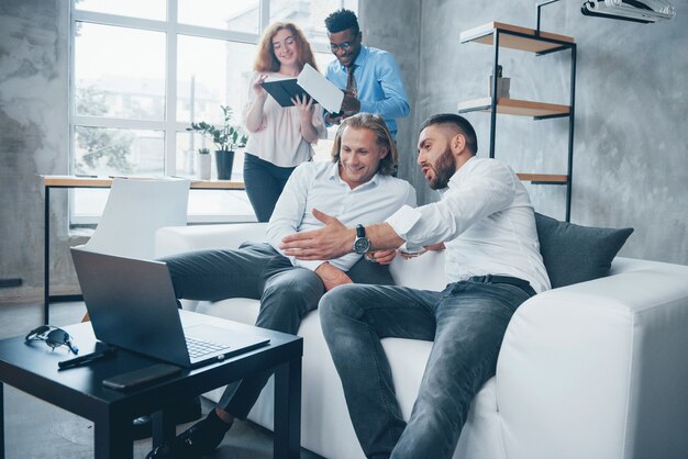 workers in formal clothes at the office