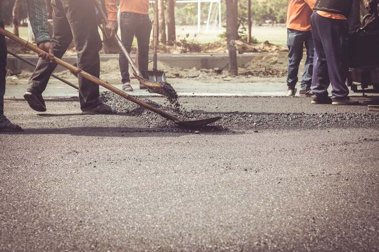 道路工事の労働者