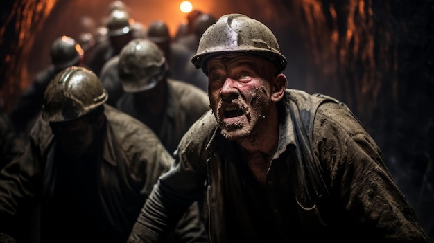 workers in the tunnel miners