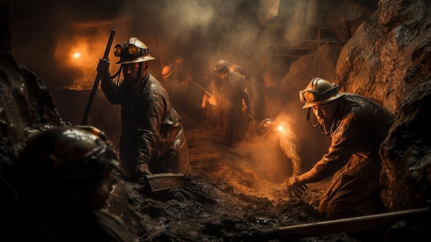 workers working in the mine