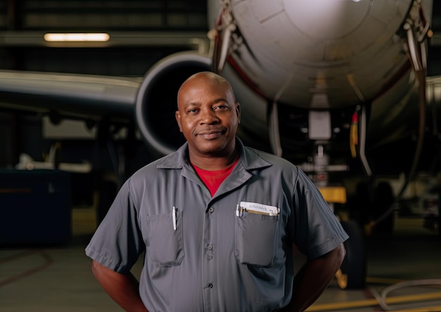 Photo working as an aircraft mechanic