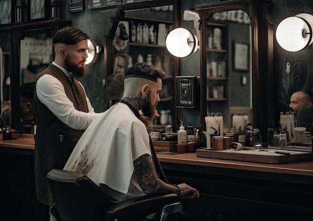 Working as Barber