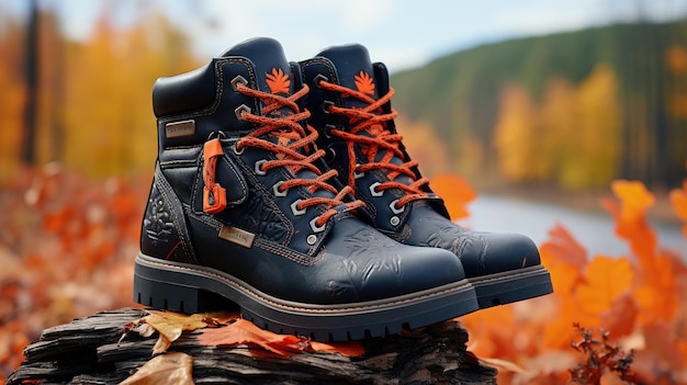 Working boots HD 8K background wallpaper Stock photographic image