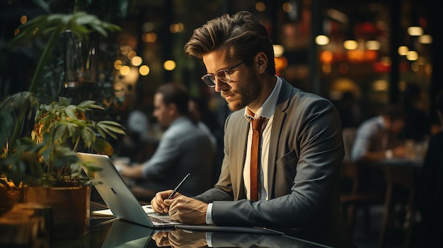 Photo working businessperson in office generated by ai