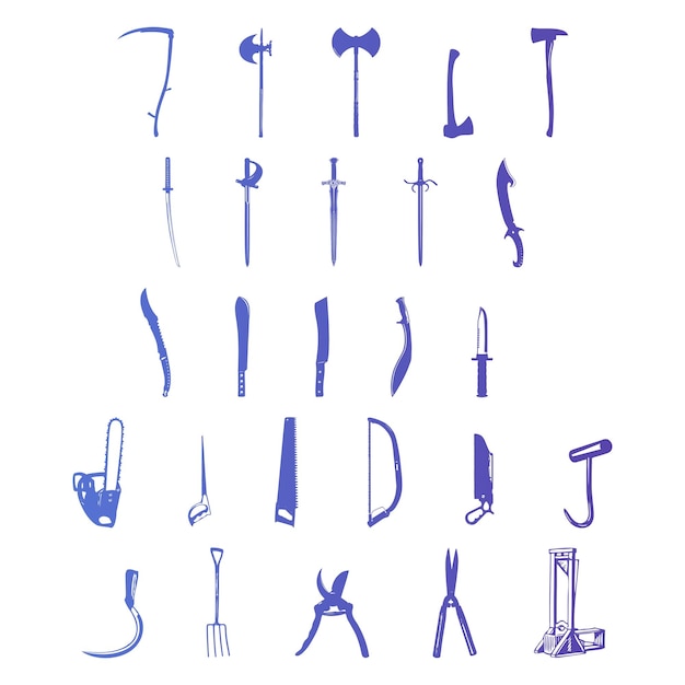 working equipment set items gradient effect photo jpg vector set