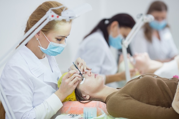 Working in a eyelash and beauty salon