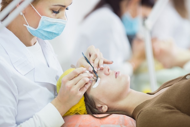 Working in a eyelash and beauty salon