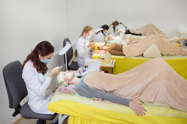 Working in a eyelash and beauty salon