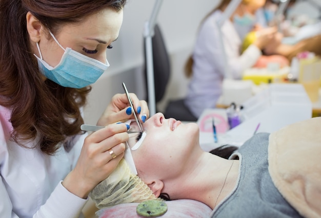 Working in a eyelash and beauty salon