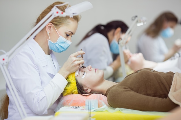 Working in a eyelash and beauty salon