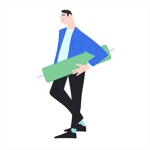 Working on financial markets concept Portfolio management process Vector illustration in flat style