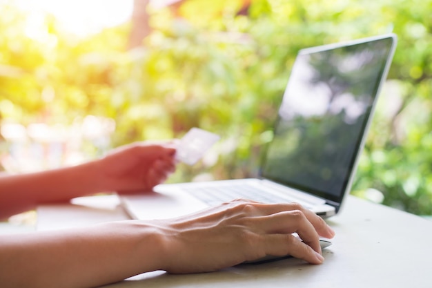 Photo working from home in small garden