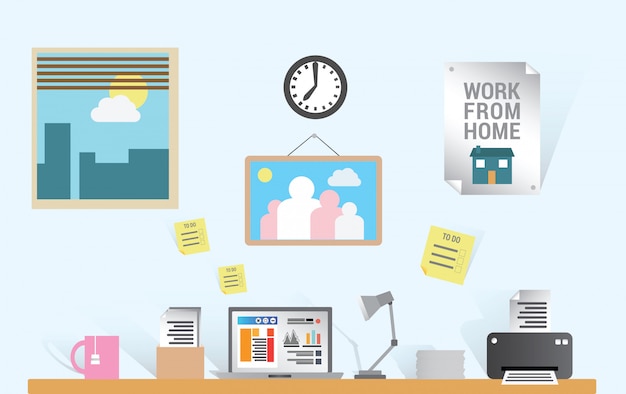 Photo working from home vector